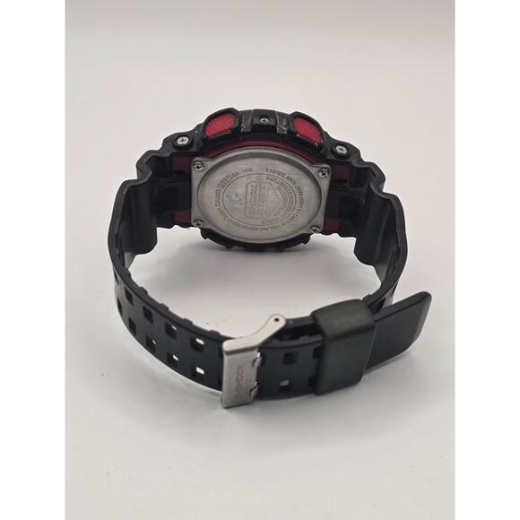 Casio G-Shock Watch GA-100-1A4 Matte Black Red Resin Analog Digital main image 7